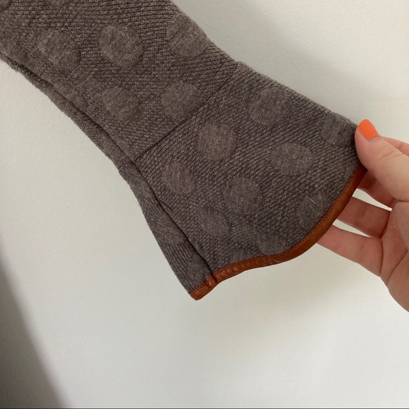 THML Bell Sleeve Gray Dot Texture Sweater Dress - Picture 4 of 7